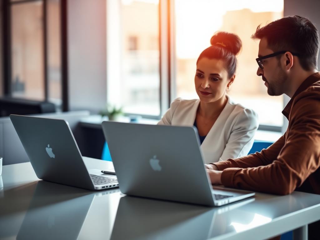 Strategy consulting session at a modern desk